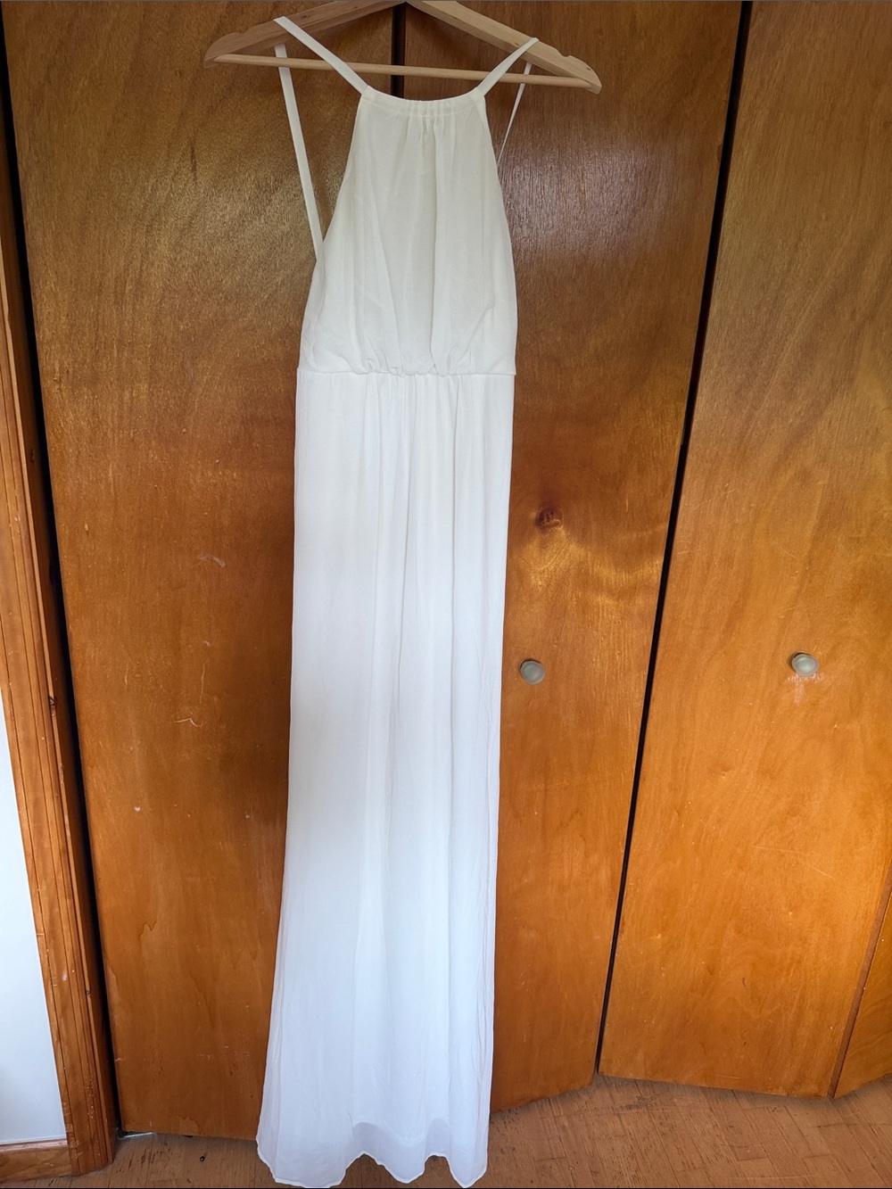 Show Me Your MuMu White Chiffon Halter Maxi Dress